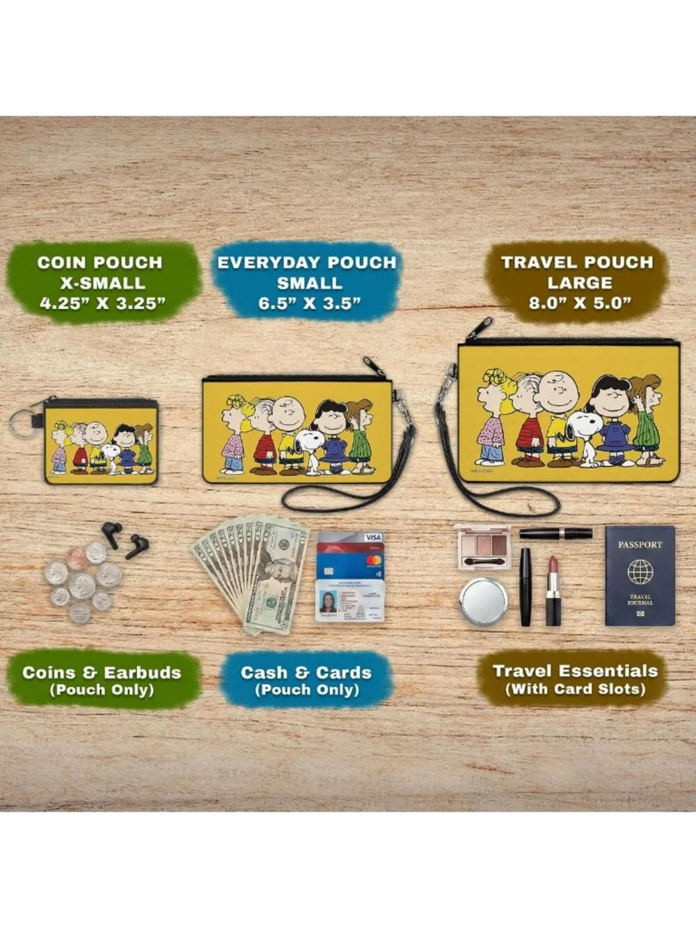 Peanuts Canvas Zipper Wallet - Cute Cartoon Design, Durable & Stylish Accessory